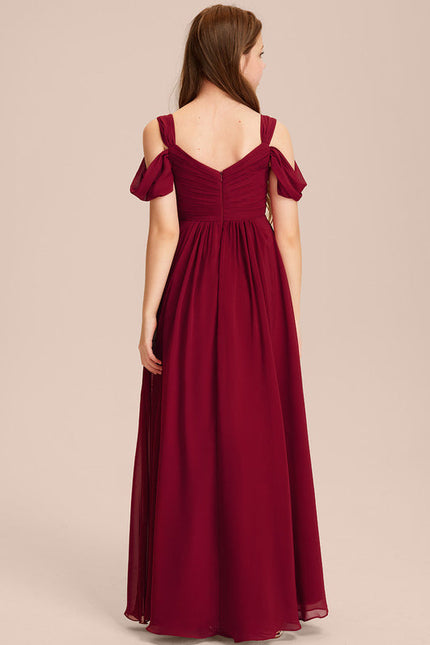 Robe Demoiselle D'Honneur Flottante Cerise - gallery 3