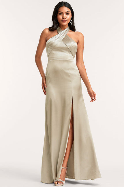 Robe Demoiselle D'Honneur Satin Bleu Nuit - gallery 2