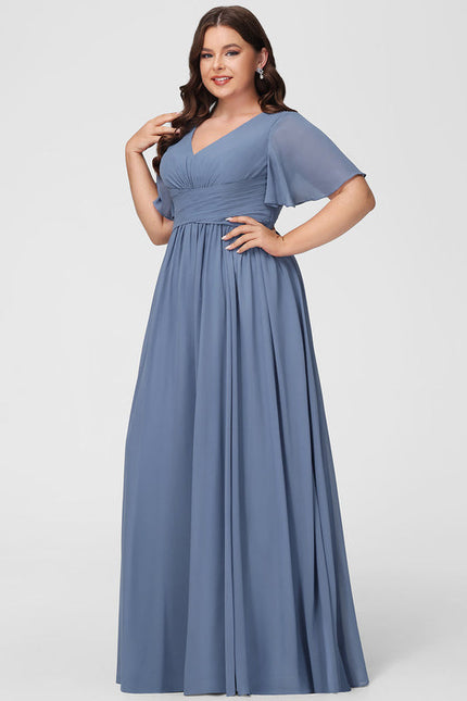 Robe Demoiselle D'Honneur À Volants Rose Pâle - gallery 7