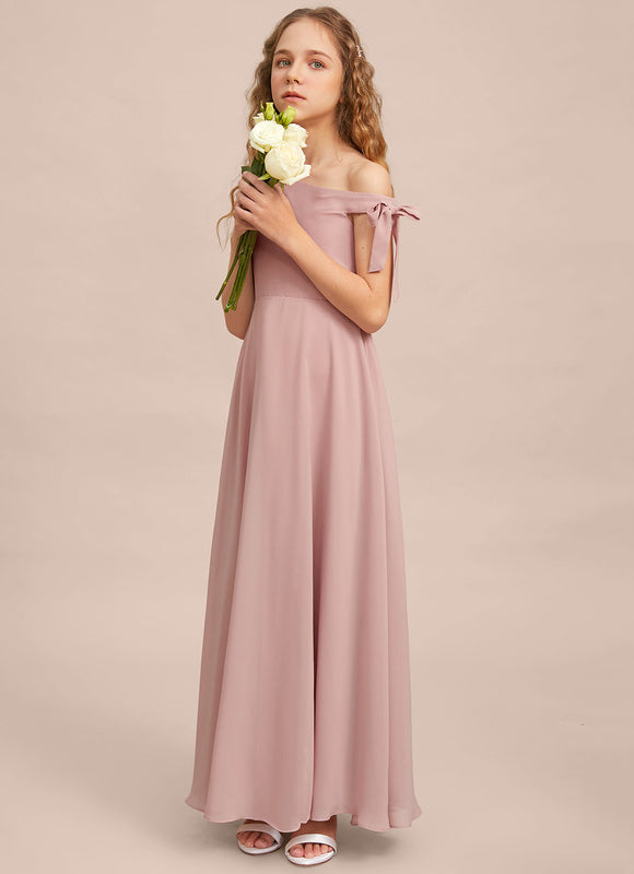 Robe Demoiselle D'Honneur Unicolore Élégante - gallery 1