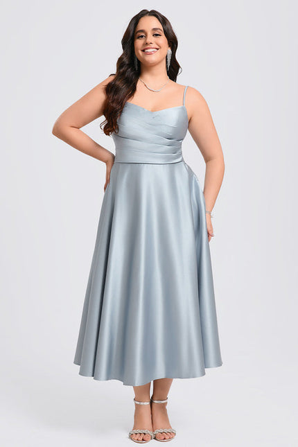 Robe Demoiselle D'Honneur Satin Céleste Doux - gallery 8