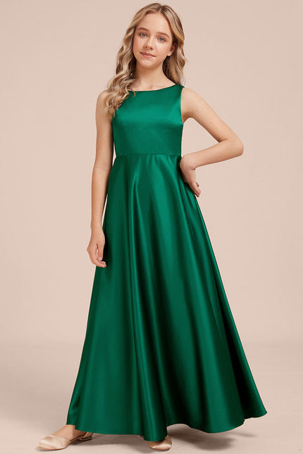 Robe Demoiselle D'Honneur Satin Émeraude - gallery 2