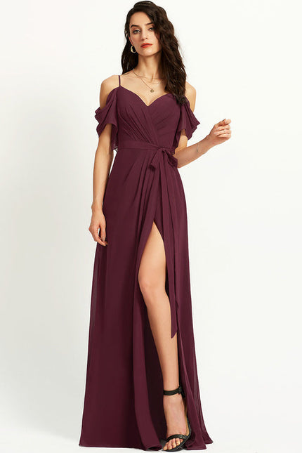 Robe Demoiselle D'Honneur À Volants Rose Pâle