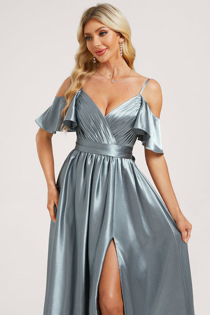 Robe Demoiselle D'Honneur Satin Éclatant - gallery 1