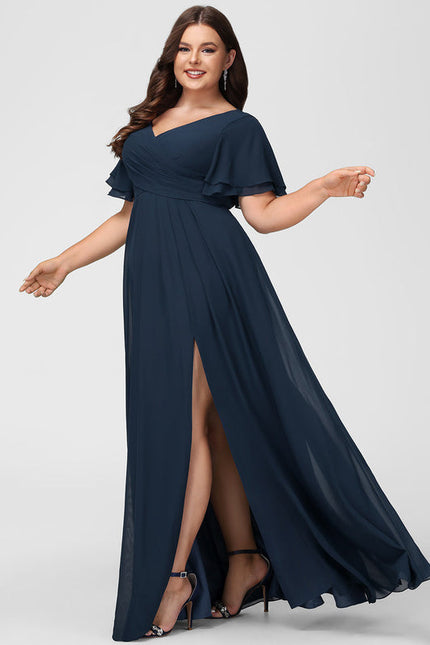 Robe Demoiselle D'Honneur Mousseline Beige - gallery 5