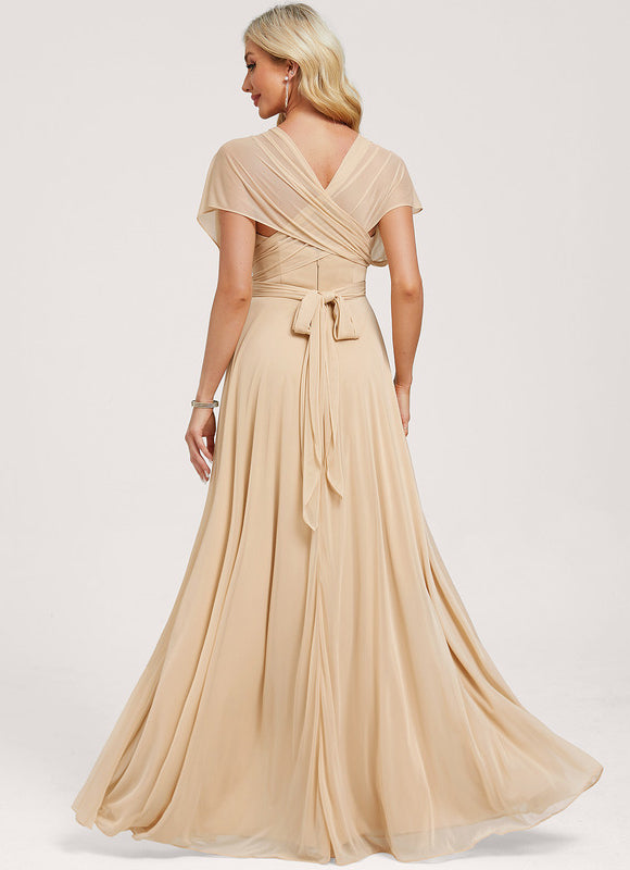 Robe Demoiselle D'Honneur Sable Élégante - gallery 8