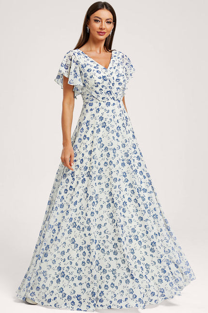 Robe Demoiselle D'Honneur À Volants Rose Pâle