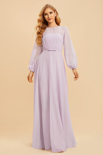 Robe Demoiselle D'Honneur Mousseline Lila - gallery 5