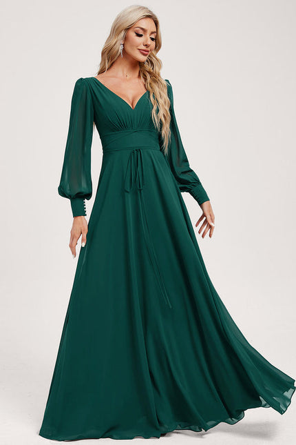 Robe Demoiselle D'Honneur Mousseline Beige - gallery 3