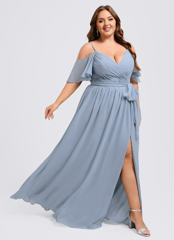 Robe Demoiselle D'Honneur Fluide Ciel - gallery 7