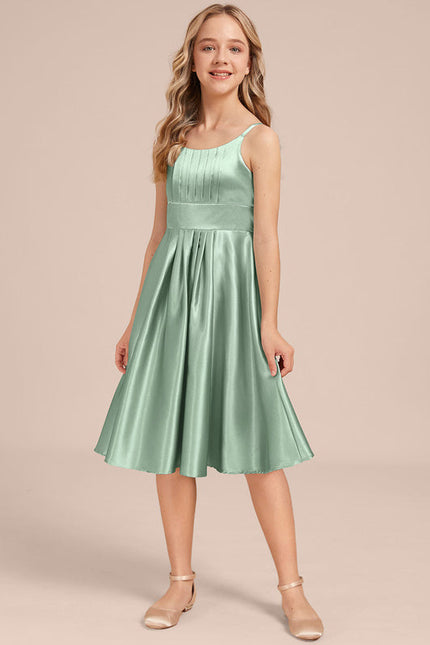 Robe Demoiselle D'Honneur Satin Vert Clair - gallery 3