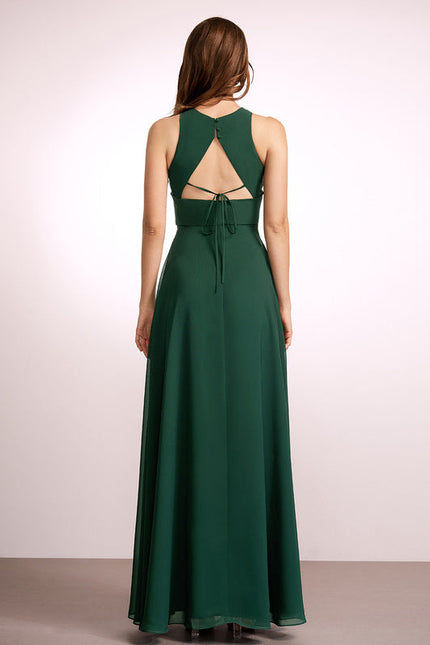 Robe Demoiselle D'Honneur Verte Lueur Flottante - gallery 3