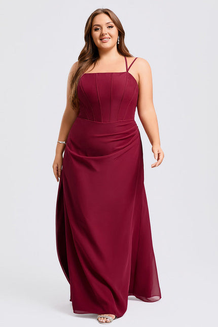 Robe Demoiselle D'Honneur Col Carré Ébène - gallery 8