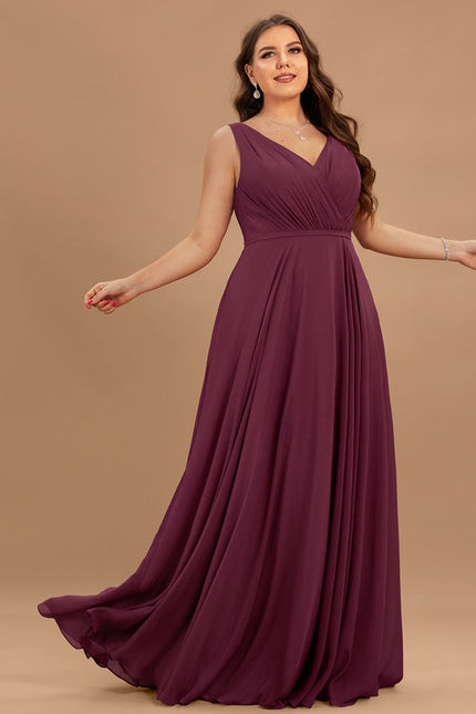 Robe Demoiselle D'Honneur Élégante Bordeaux - gallery 5