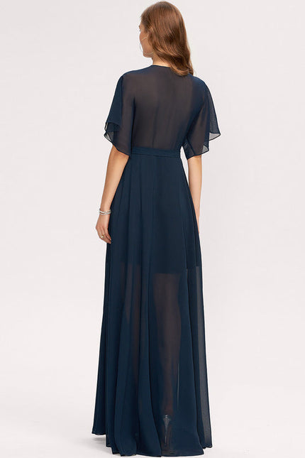 Robe Demoiselle D'Honneur Mousseline Beige - gallery 3