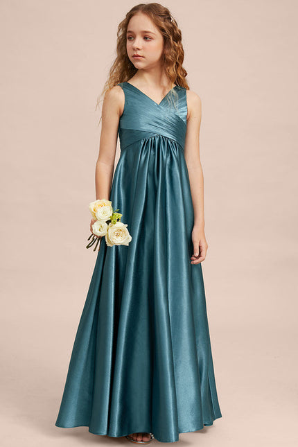 Robe Demoiselle D'Honneur Satin Émeraude Chic - gallery 4