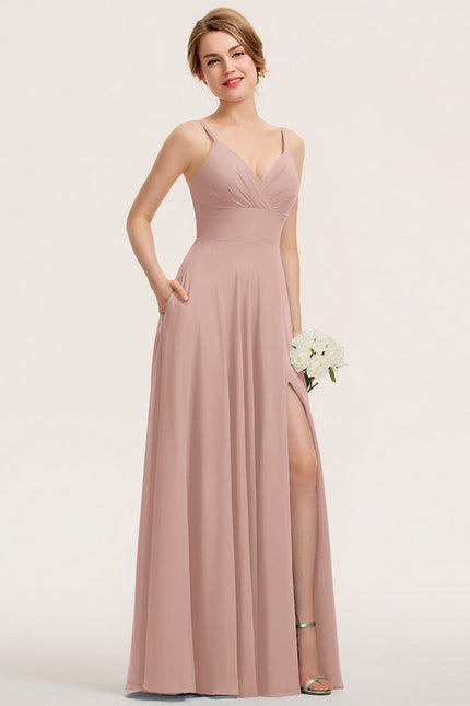 Robe Demoiselle D'Honneur Élégante Bordeaux - gallery 5