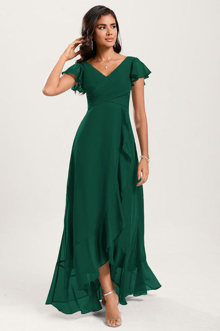 Robe Demoiselle D'Honneur Asymétrique Fluide - gallery 4