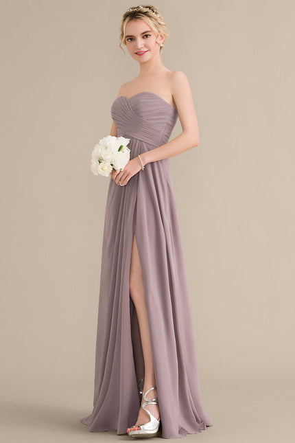 Robe Demoiselle D'Honneur Drapée Bordeaux - gallery 3