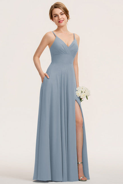 Robe Demoiselle D'Honneur Élégante Bordeaux - gallery 4