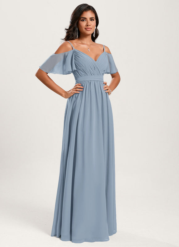 Robe Demoiselle D'Honneur Fluide Ciel - gallery 4