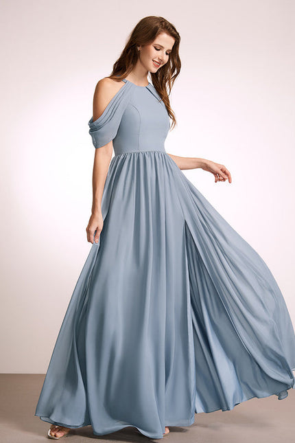 Robe Demoiselle D'Honneur Verte Lueur Flottante - gallery 4