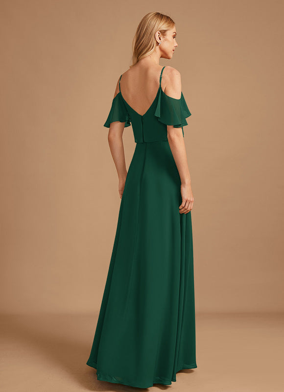 Robe Demoiselle D'Honneur À Volants Rose Pâle - gallery 6