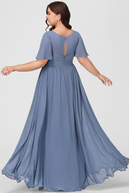 Robe Demoiselle D'Honneur À Volants Rose Pâle - gallery 8