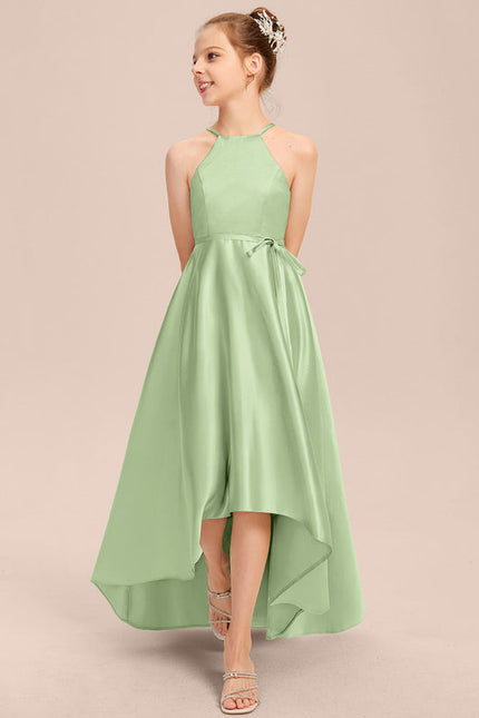 Robe Demoiselle D'Honneur Satin Fluide Asymétrique - gallery 6