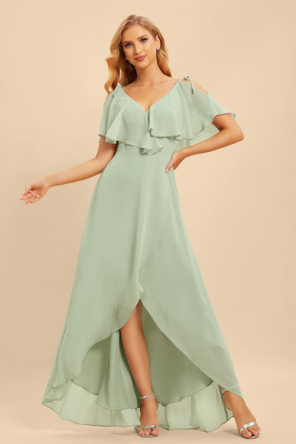 Robe Demoiselle D'Honneur Asymétrique Fluide - gallery 4