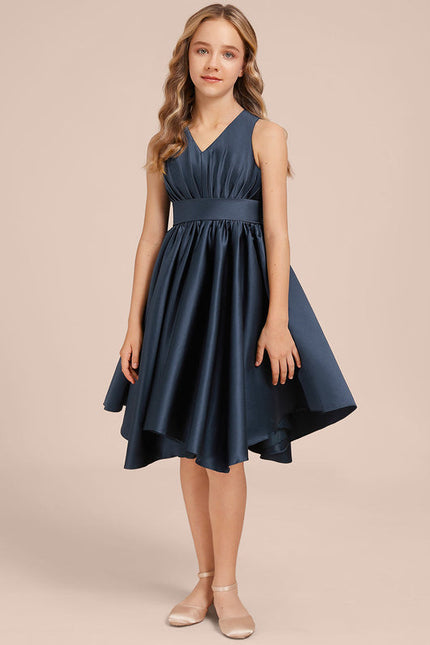 Robe Demoiselle D'Honneur Asymétrique Marine - gallery 2