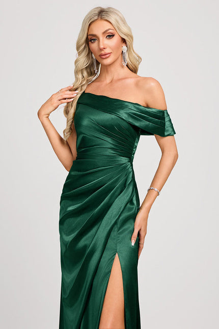 Robe Demoiselle D'Honneur Satin Vert - gallery 4