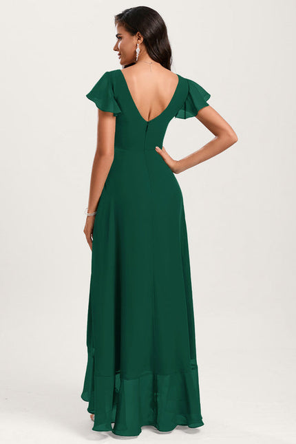 Robe Demoiselle D'Honneur Asymétrique Fluide - gallery 1