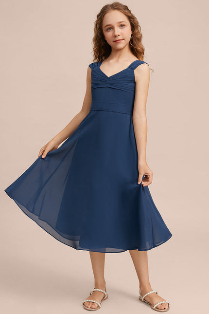 Robe Demoiselle D'Honneur Marine Élégante - gallery 1