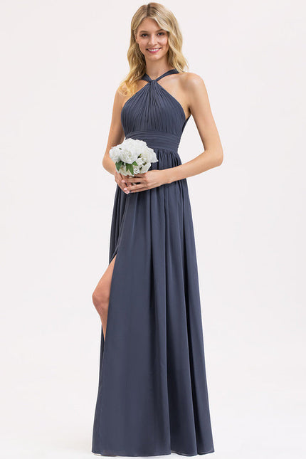 Robe Demoiselle D'Honneur À Volants Rose Pâle - gallery 1