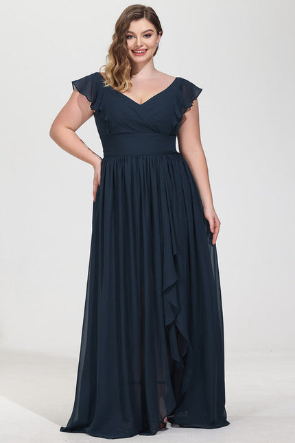 Robe Demoiselle D'Honneur À Volants Rose Pâle - gallery 8