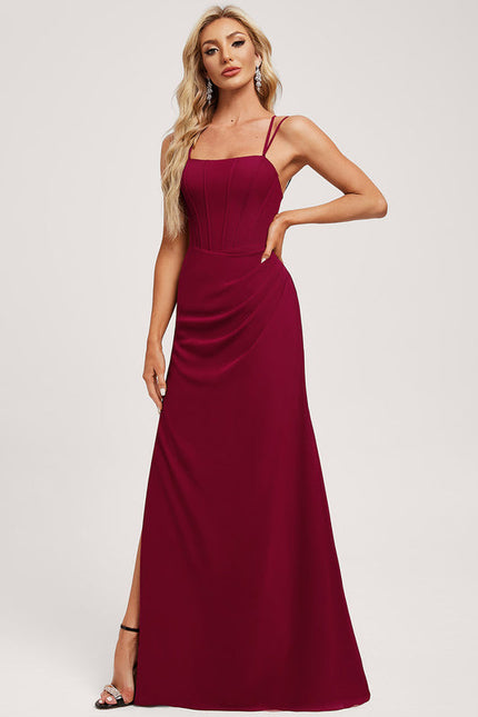 Robe Demoiselle D'Honneur Col Carré Ébène - gallery 1