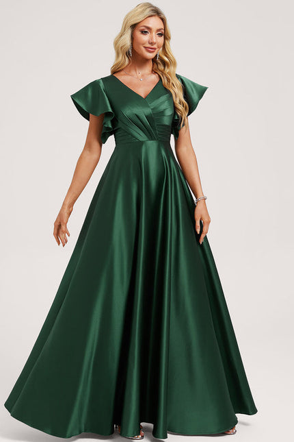 Robe Demoiselle D'Honneur Satin Vert Tendre - gallery 1