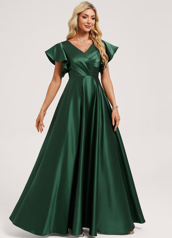 Robe Demoiselle D'Honneur Satin Vert Tendre - gallery 1