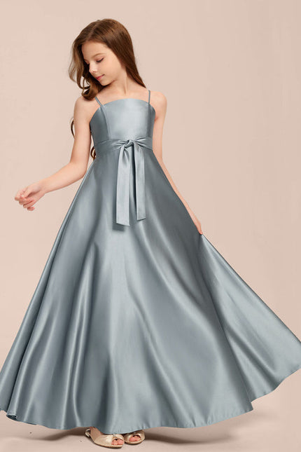 Robe Demoiselle D'Honneur Satin Aqua - gallery 4