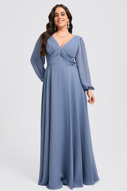 Robe Demoiselle D'Honneur Mousseline Beige - gallery 9