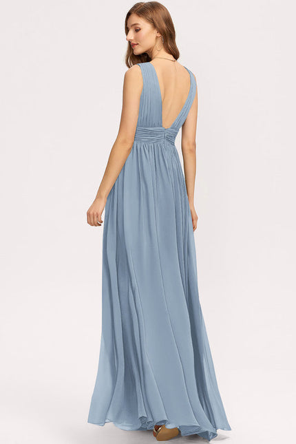 Robe Demoiselle D'Honneur Élégante Bordeaux - gallery 2