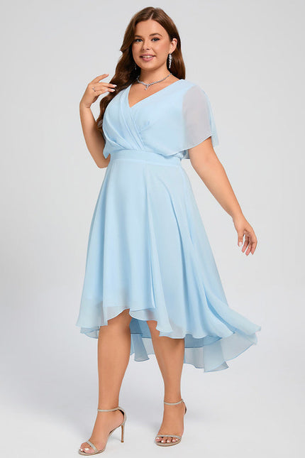 Robe Demoiselle D'Honneur Asymétrique Fluide - gallery 9