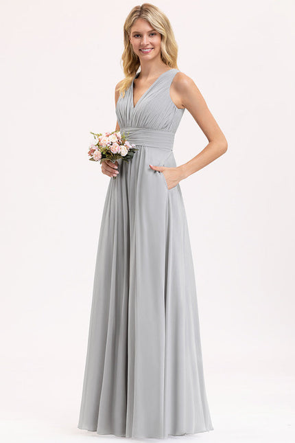 Robe Demoiselle D'Honneur Élégance Marine Flottante - gallery 4