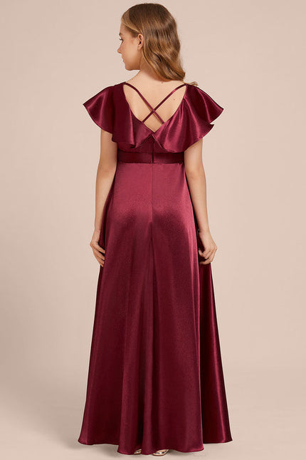 Robe Demoiselle D'Honneur Satin Émeraude Chic - gallery 2