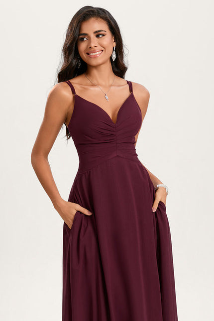 Robe Demoiselle D'Honneur Mousseline Beige - gallery 3