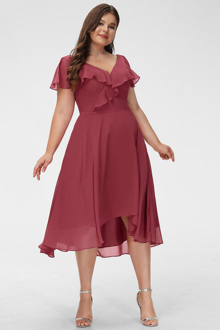 Robe Demoiselle D'Honneur Asymétrique Fluide - gallery 6