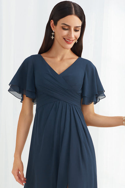 Robe Demoiselle D'Honneur Mousseline Beige - gallery 1