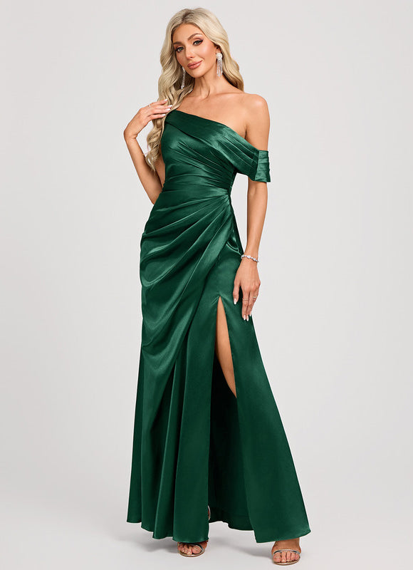 Robe Demoiselle D'Honneur Satin Vert - gallery 2
