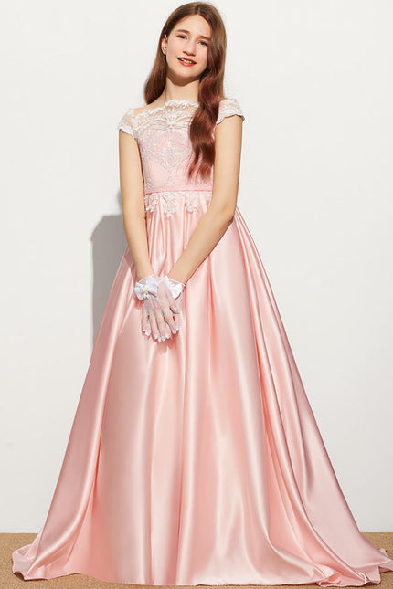 Robe Demoiselle D'Honneur Lueur Satinée Rosée - gallery 2